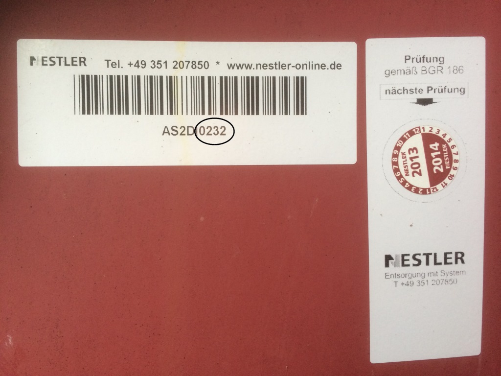 Behälterbeschriftung